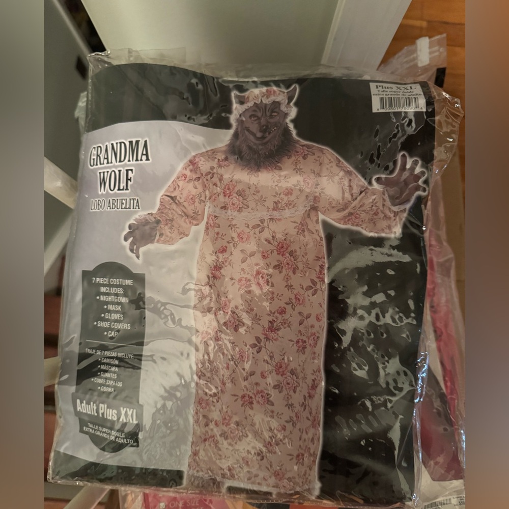 Grandma Wolf Costume with Floral Dress